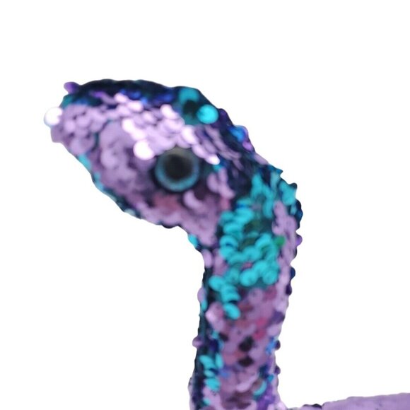 Ty Flippables Tremor Aqua Purple Sequin Brontosaurus Dinosaur Toy‎ Walks Roars - Picture 2 of 6
